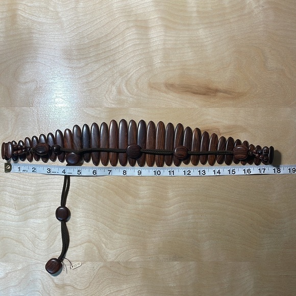 Handcrafted Wood Statement Belt - Brown - Picture 8 of 11